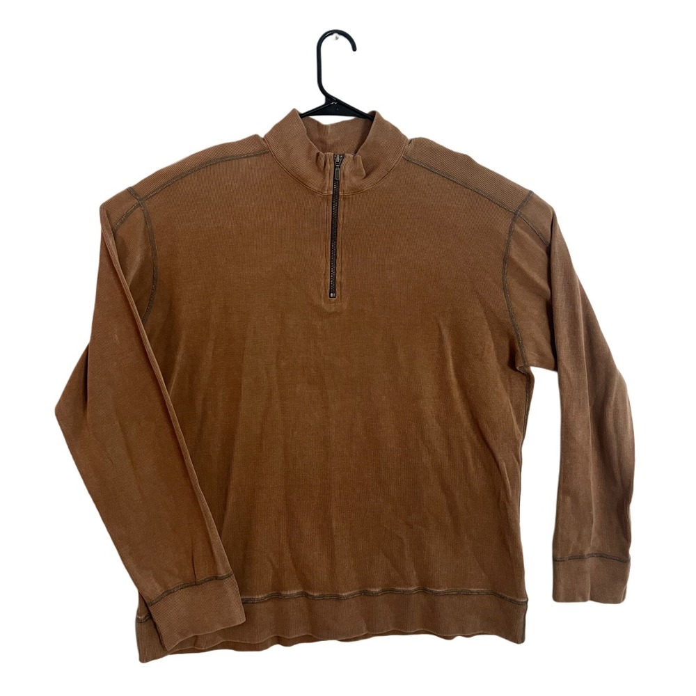 Agave Men's Brown 1/4 Zip Pullover Long Sleeve Size XL
